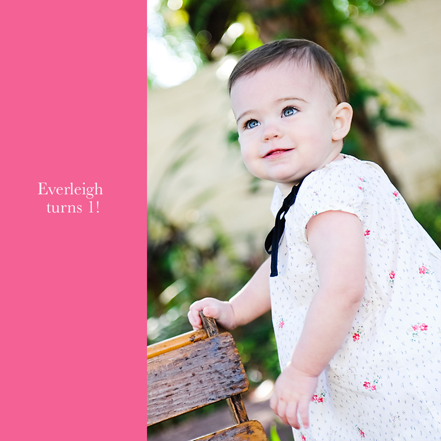 Outdoor Baby Portraits. Baby portrait in an outdoor garden setting.