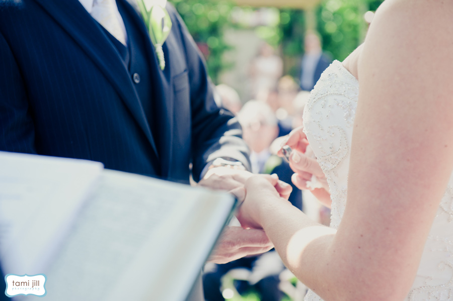Bride and groom ring exchange at a gorgeous South Florida wedding