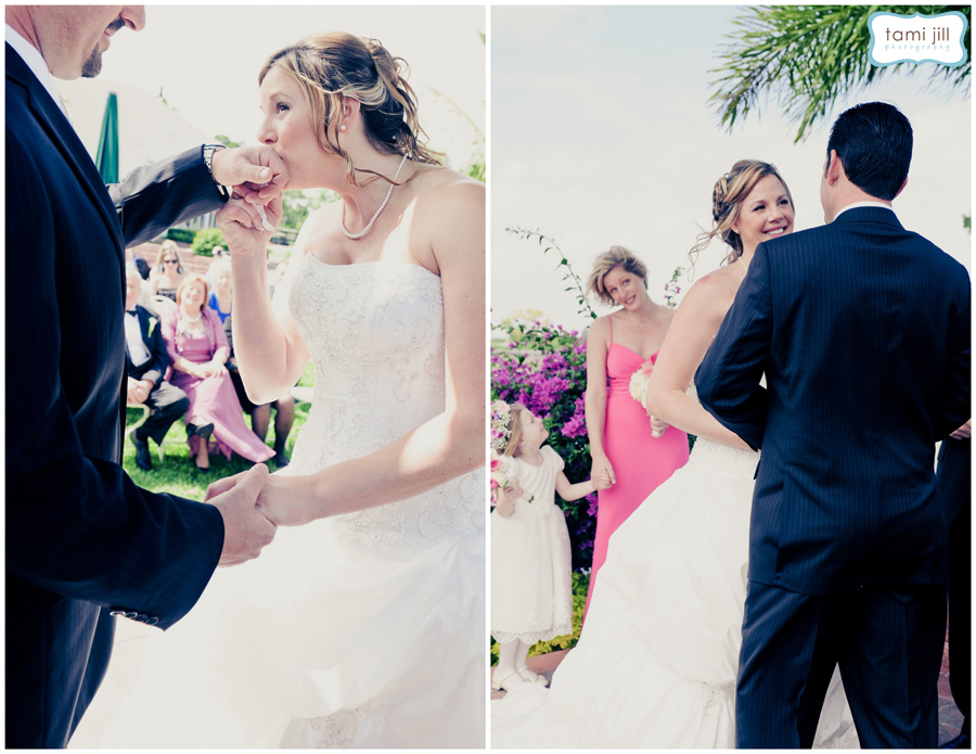 Bride and Groom at Galuppis wedding ceremony.