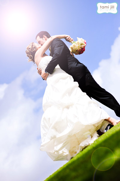 Bride and groom at South Florida golf course in Boca Raton.