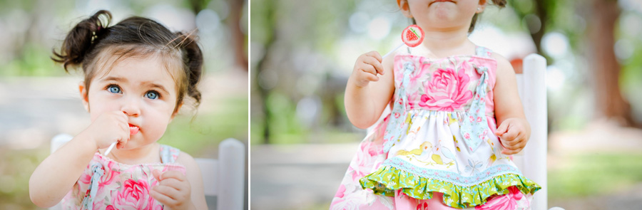 Child eats lollipop at a Miami park.