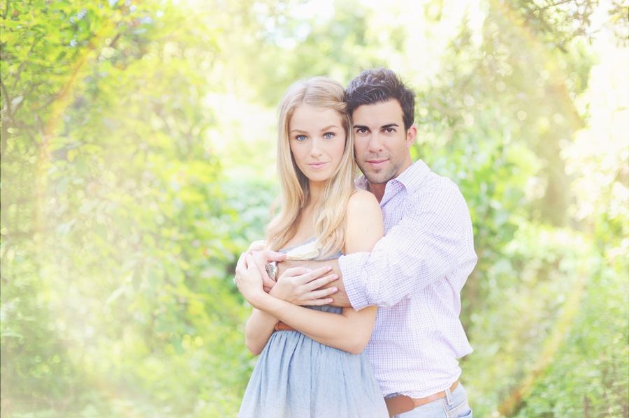 Engaged couple in woods for Miami Engagement Photographer.