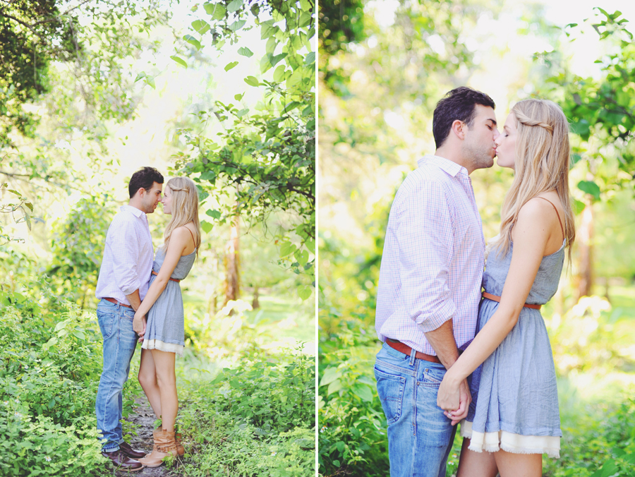 Engaged couple in woods for Miami Engagement Photographer.