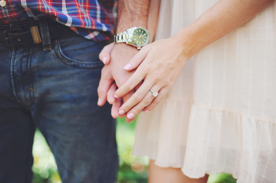 Vintage engagement session in the woods.