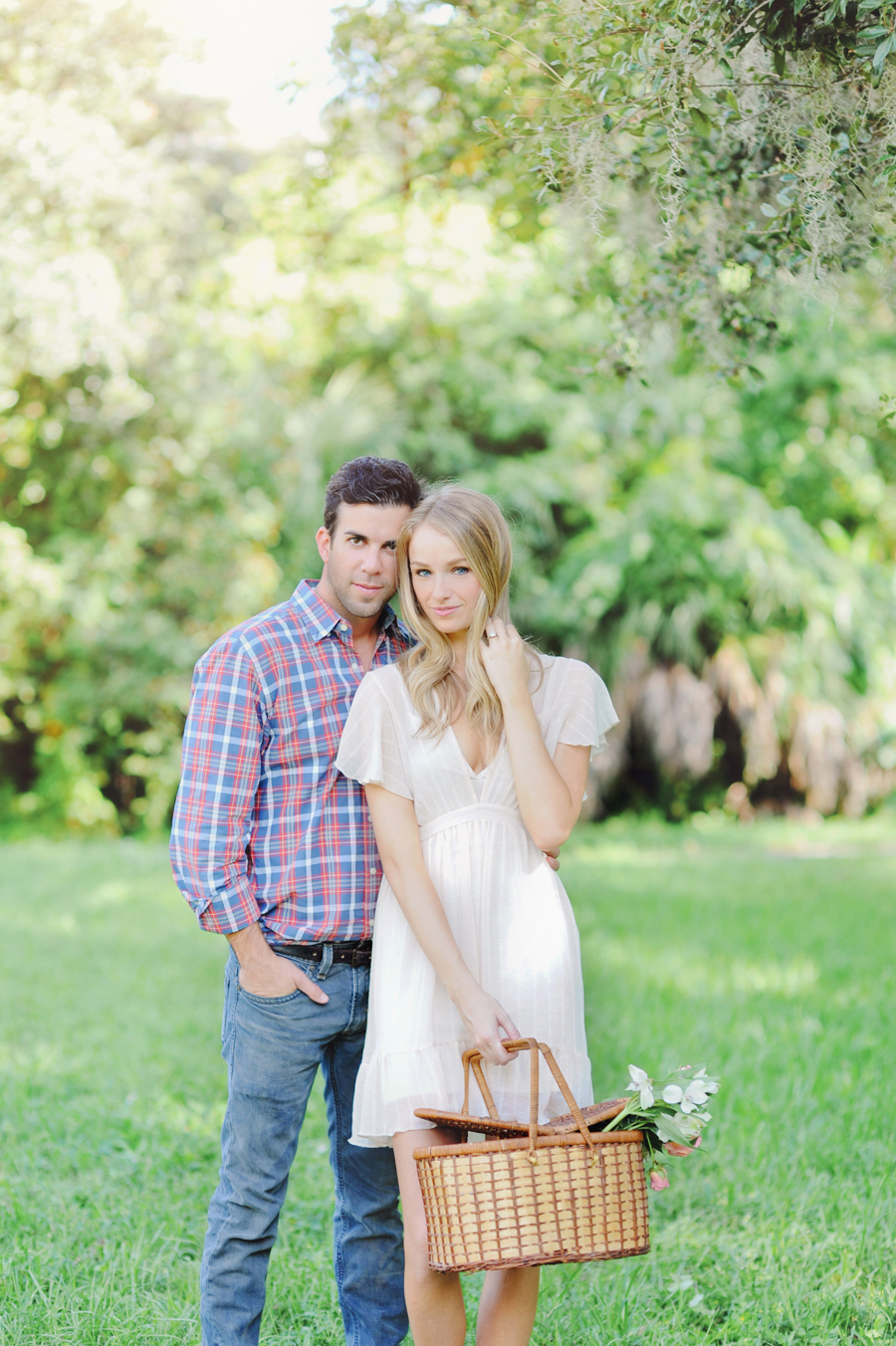 Engaged couple in woods for Miami Engagement Photographer.