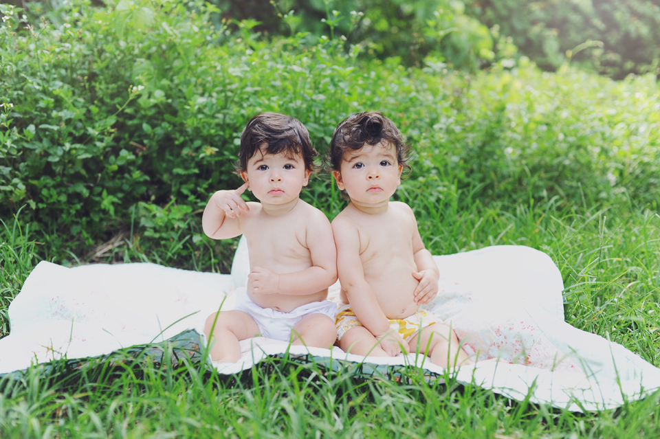 Twins at park for Miami Baby photography session.
