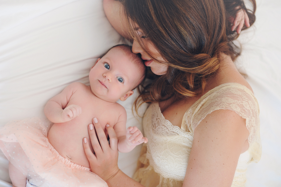 Baby posing in Miami Newborn Photography studio.