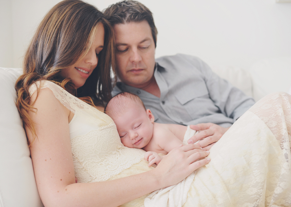 Newborn photography at family home in Miami.
