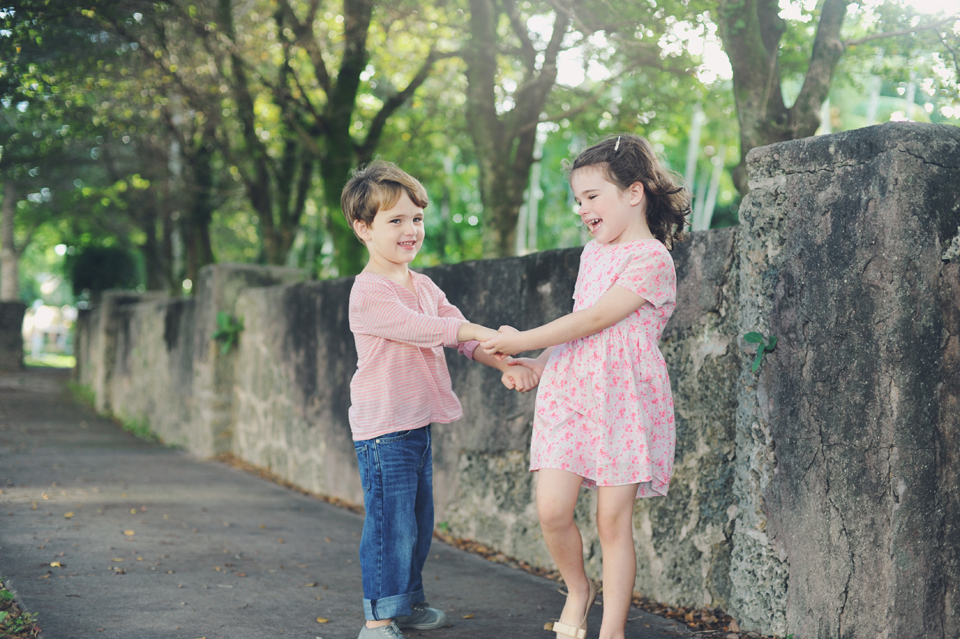 Brother and sister play during a Miami Photography session.