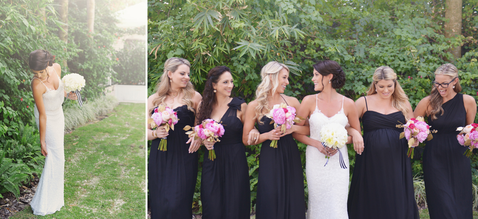 Bridesmaids in South Beach wedding