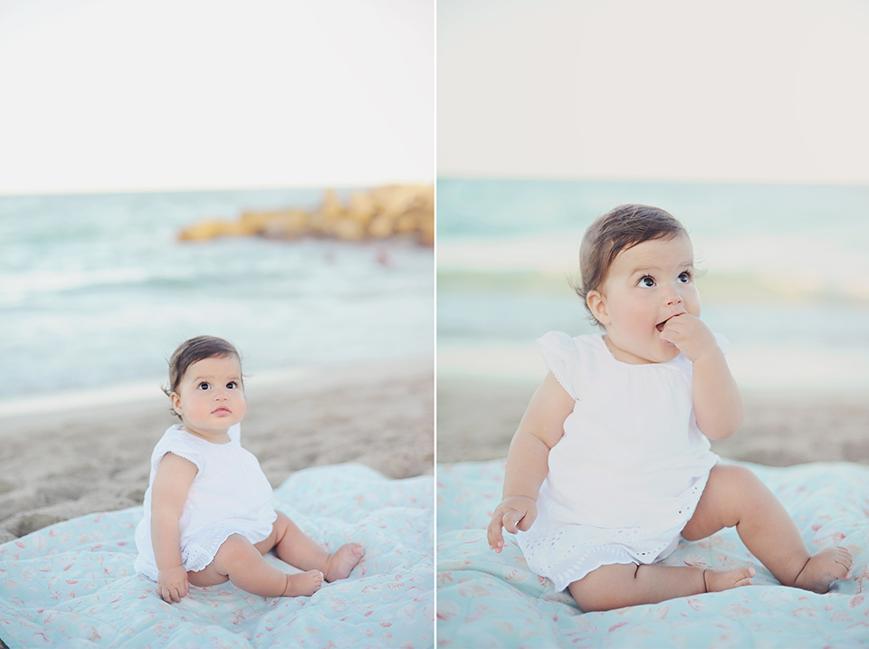 Baby on beach in Sunny Isles.