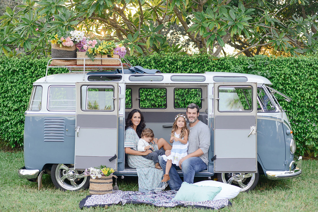 Family Portraits with Vintage VW Bus