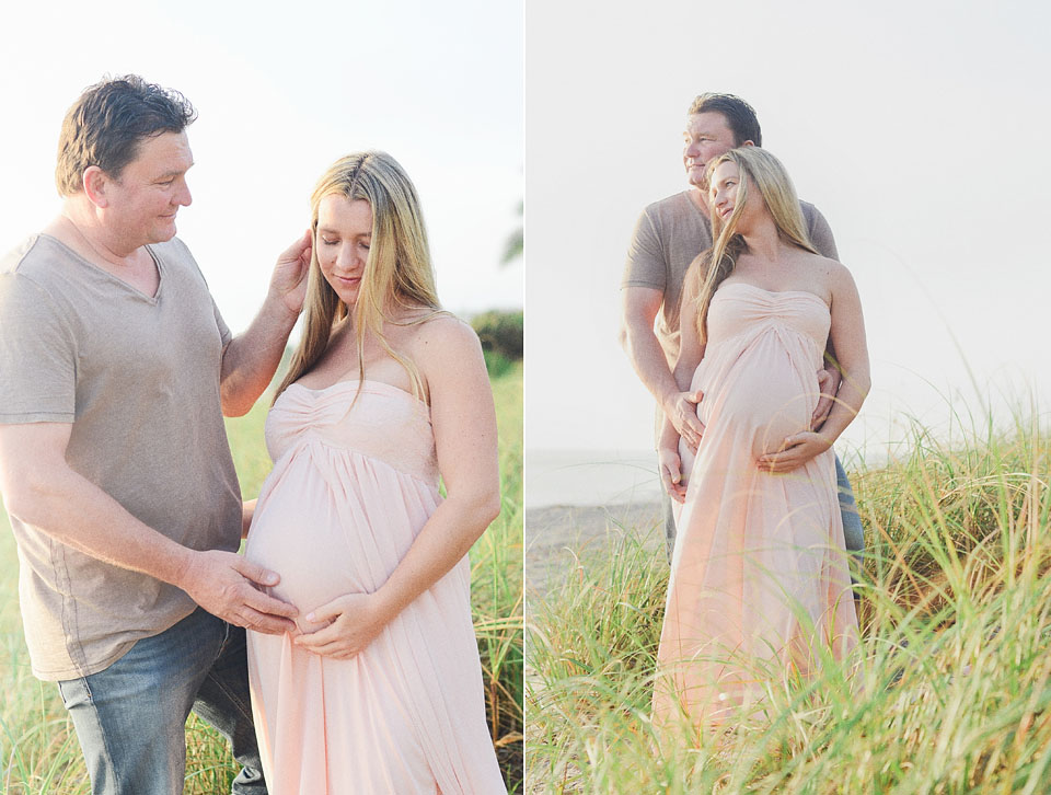 Affectionate couple during Miami Beach Maternity Photography session.