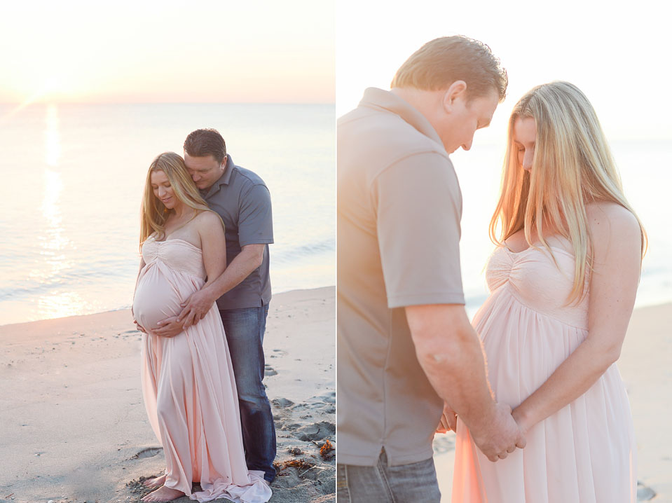 Maternity photography session in the water on Miami beach.